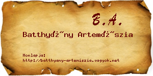 Batthyány Artemíszia névjegykártya